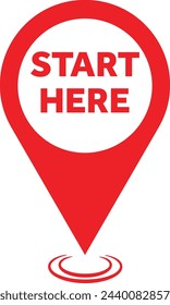 Illustration von Start Here Logo Symbol professionell auf einem weißen Hintergrund gezeichnet