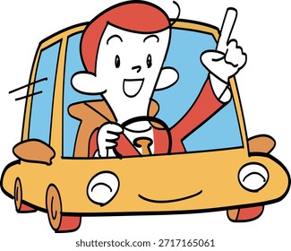 An illustration of starting a car.