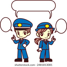 Illustration of a station staff person