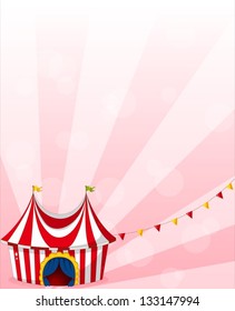Illustration of a stationery with a circus tent design