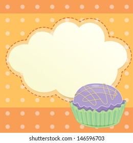 Illustration of a stationery with a cupcake