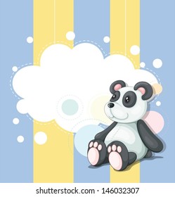 Ilustración de una papelería con un panda