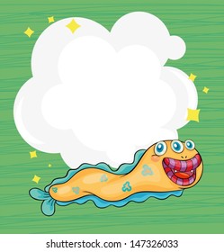 Illustration of a stationery with an ugly worm