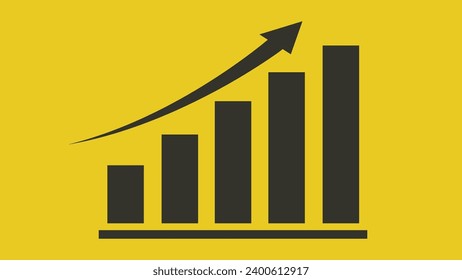 Illustration of Statistic Curve with Arrow Growing Up showing Profit Goal on Good Business. Suitable to place on business and finance content.