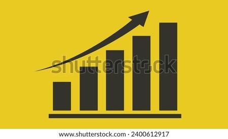 Illustration of Statistic Curve with Arrow Growing Up showing Profit Goal on Good Business. Suitable to place on business and finance content.