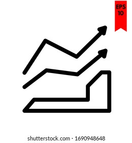 ilustración de icono plano estadístico