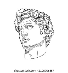 illustration statue david head art