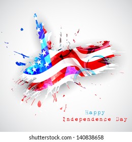 illustration of Statue of Liberty on American flag background for Independence Day