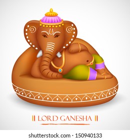 illustration of statue of Lord Ganesha made of rock