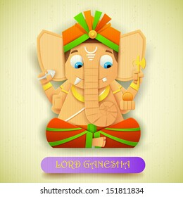 illustration of statue of Lord Ganesha made of paper for Ganesh Chaturthi