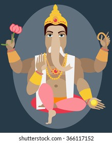 illustration statue of Lord Ganesha  Traditional Hindu deity