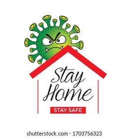 illustration of stay at home, stay safe against covid-19 coronavirus. COVID-19 is an infectious disease caused by a newly discovered coronavirus and spread throughout the world