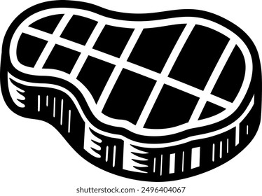 Ilustración de un filete dibujado con líneas negras