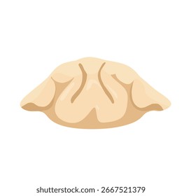 Ilustración de una masa de masa hervida al vapor con envoltura de masa suave, perfecta para la cocina asiática, menú dim sum, diseño de comida callejera y conceptos tradicionales de refrigerios