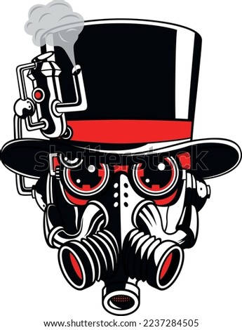 Illustration of Steampunk Character with Mask