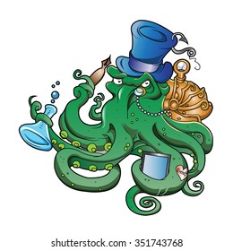 illustration of Steampunk octopus