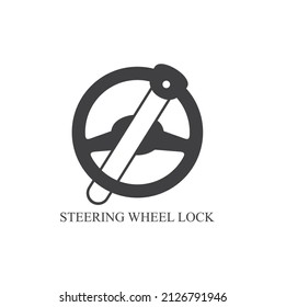 illustration of steering wheel lock, vector art.