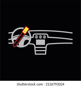 illustration of steering wheel lock, vector art.