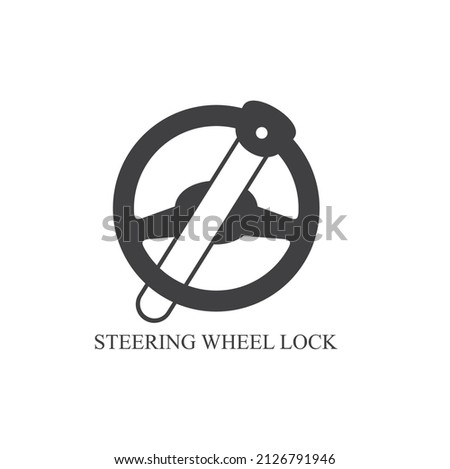 illustration of steering wheel lock, vector art.