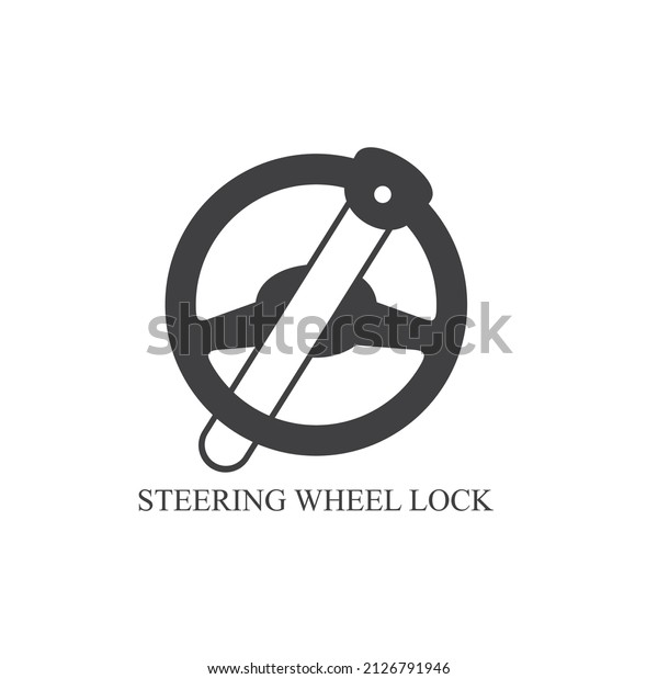 illustration of\
steering wheel lock, vector\
art.
