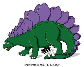 Illustration of Stegosaurus for children. Isolated on white background.