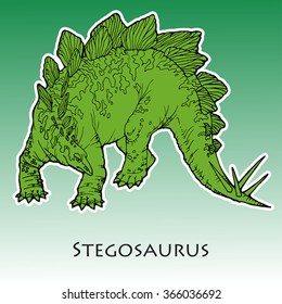 illustration of stegosaurus; kind of dinosaur