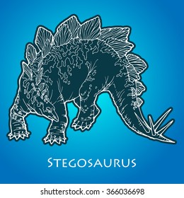illustration of stegosaurus; kind of dinosaur
