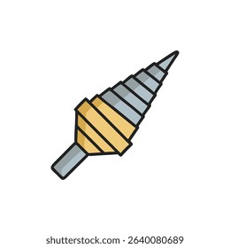 Illustration of a step drill bit on White Background