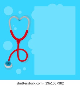 illustration with stethoscope and blank sheet