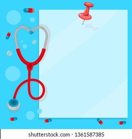 illustration with stethoscope and blank sheet