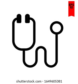 illustration of stethoscope flat icon