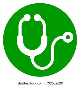 Illustration Of Stethoscope Green Circle Icon