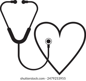 illustration of a stethoscope and heart icon