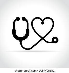 Illustration of stethoscope icon on white background