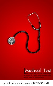 Illustration Of Stethoscope On Abstract Medical Background