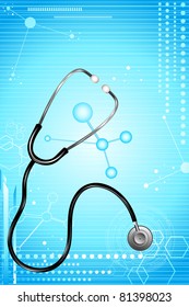 illustration of stethoscope on abstract medical background