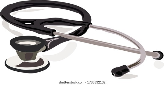 Illustration of a stethoscope used for monitoring sound based vital signs  