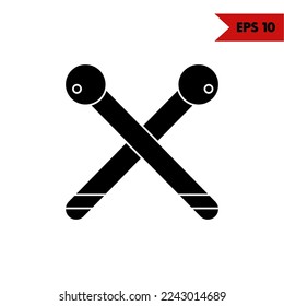 illustration of stick drum glyph icon
