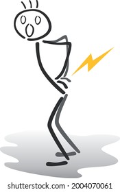 illustration of a stick man with back pain