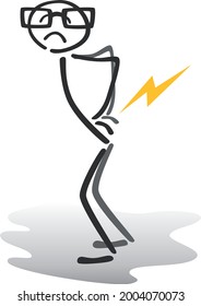 illustration of a stick man with back pain