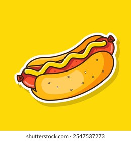 Illustration des Designs von Hotdog-Aufklebern