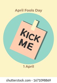 illustration of a sticker with the inscription for April fools' day