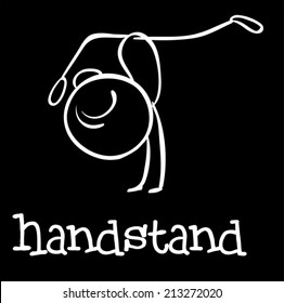 Illustration of a stickman doing handstand