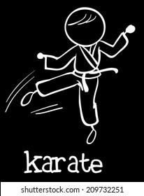 Illustration of stickman doing karate