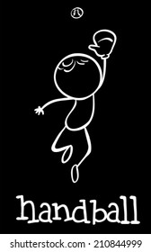 Illustration of a stickman playing handball