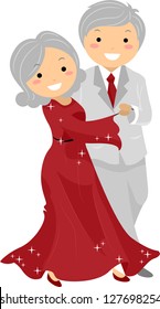 Illustration des Tanzes von Stickman Senior Couple Ballroon