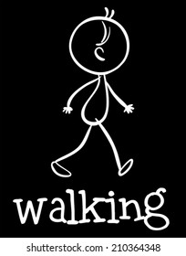 Illustration of stickman walking