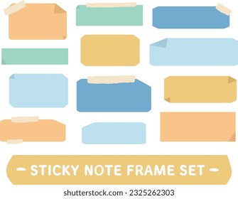 Illustration of sticky note frame set