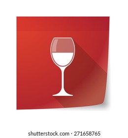Illustration of a sticky note icon with a cup of wine