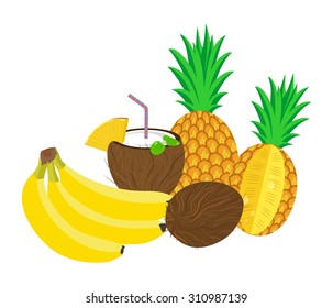 illustration with a still life of a juicy and tasty fruits.